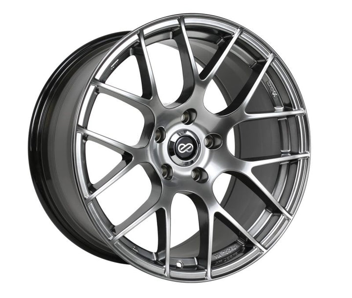 Enkei Raijin 18x8.5 42mm Offset 5x112 Bolt Pattern 72.6 Bore Diameter Hyper Silver Wheel - Bull Strap