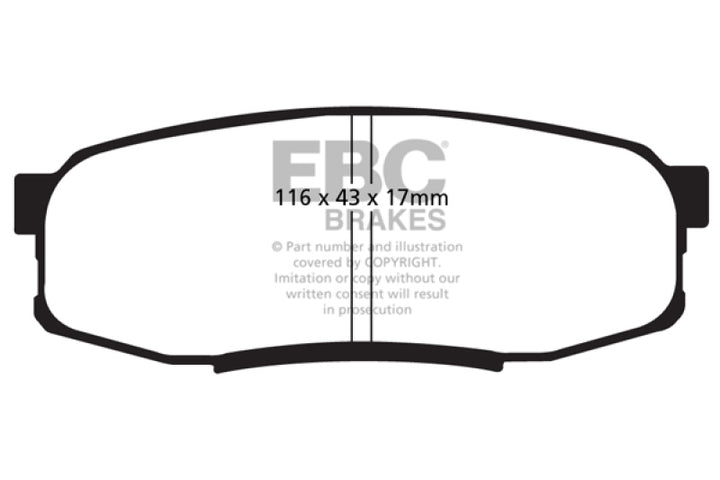 EBC 08+ Lexus LX570 5.7 Greenstuff Rear Brake Pads - Bull Strap