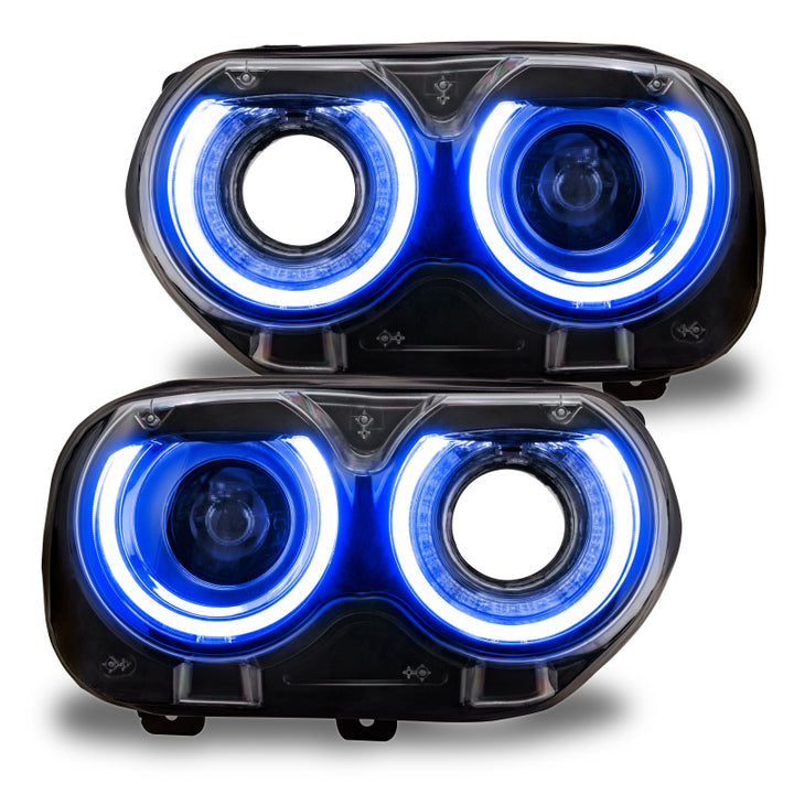 Oracle 15-21 Dodge Challenger RGB+W Headlight DRL Upgrade Kit - ColorSHIFT+W - Bull Strap