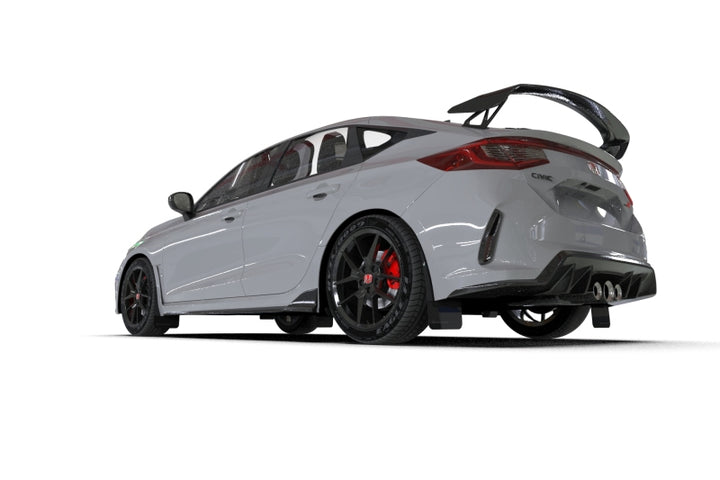Rally Armor 23-25 Honda Civic Type R Black Mud Flap Grey Logo - Bull Strap