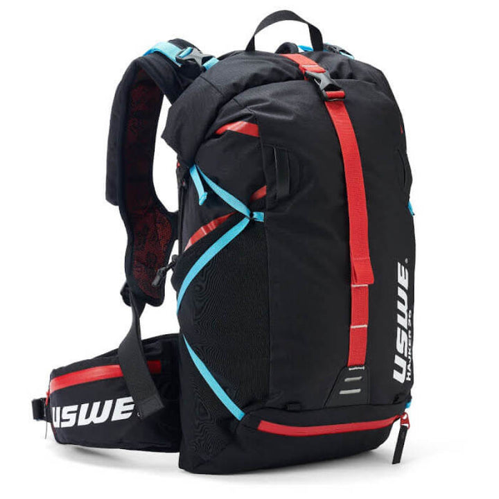 USWE Hajker Winter Rolltop Daypack 30L - Carbon Black - Bull Strap