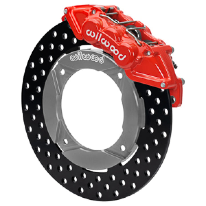 Wilwood 2014+ Polaris RZR XP 1000 Front Kit 11.25in Drilled - Red - Bull Strap