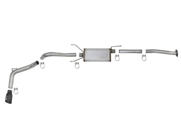 aFe MACH Force-Xp 2-1/2in 304 SS Cat-Back Exhaust w/Black Tips 2016+ Toyota Tacoma L4-2.7L / V6-3.5L - Bull Strap
