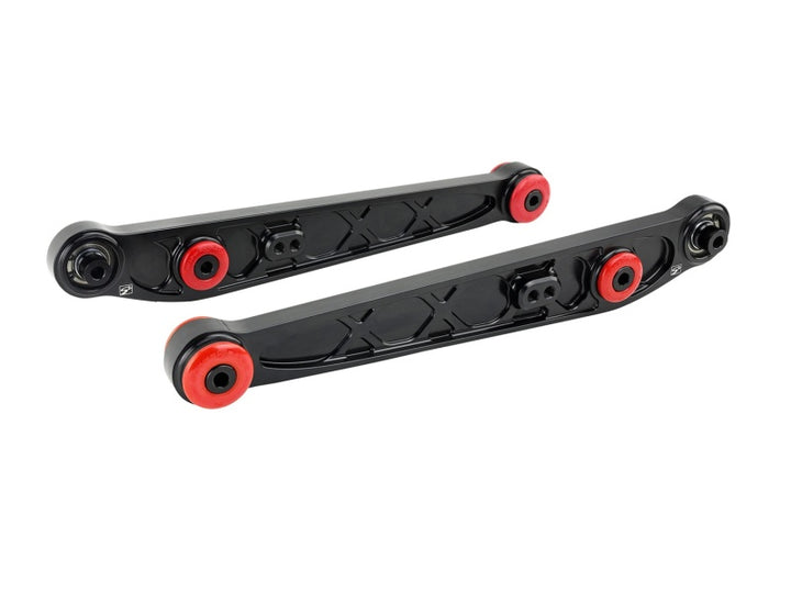 Skunk2 Honda/Acura EK Alpha Series Rear Lower Control Arm Set - Black - Bull Strap