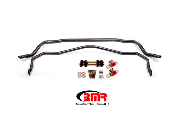 BMR 64-72 A-Body Front & Rear Sway Bar Kit w/ Bushings - Black Hammertone - Bull Strap