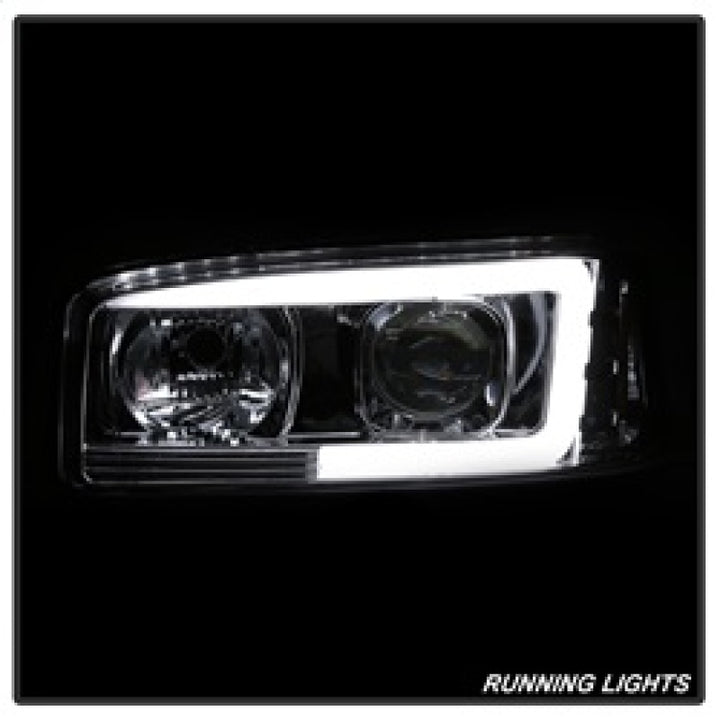 Spyder GMC Sierra 1500/2500/3500 99-06 V2 Projector Headlights - DRL - Chrome PRO-YD-CDE00V2-LB-C - Bull Strap