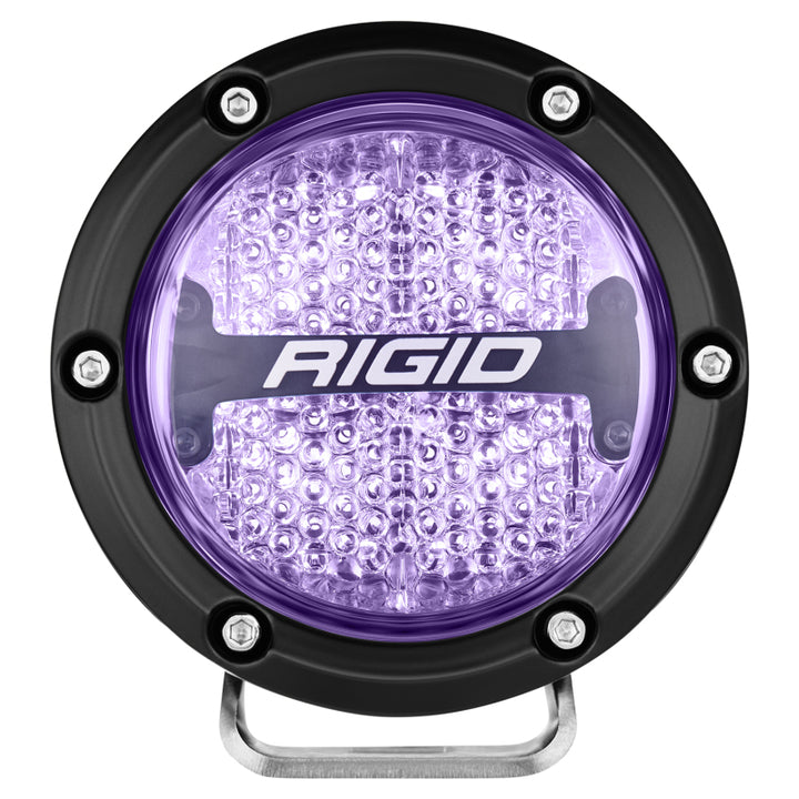 Rigid Industries 360-Series 4in LED Off-Road Diffused Beam - RGBW Backlight (Pair) - Bull Strap