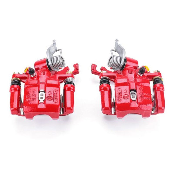 Power Stop 98-02 Honda Accord Rear Red Calipers w/Brackets - Pair - Bull Strap