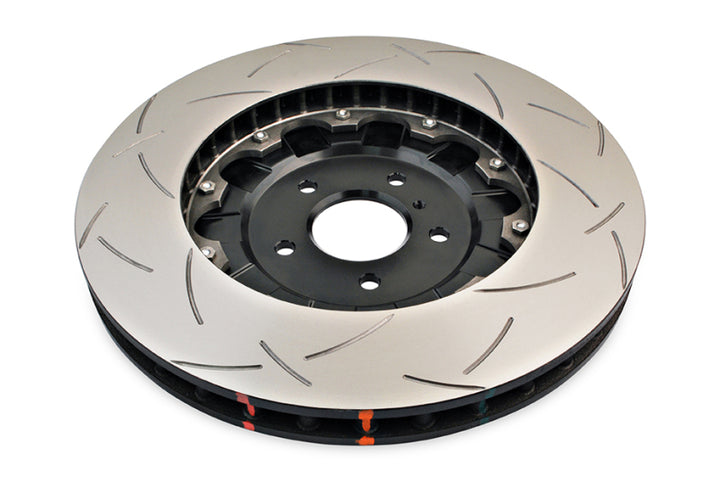 DBA 09-11 Nissan GTR R-35 Front Slotted 5000 Series 2 Piece Rotor Assembled w/ Black Hat - Bull Strap