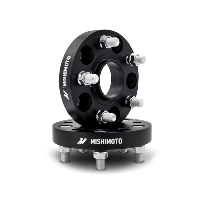 Mishimoto Wheel Spacers - 5x120 - 64.1 CB - M14 x1.5 - 25mm - BK - Bull Strap