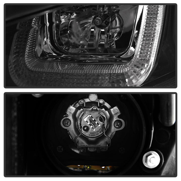 Spyder Volkswagen Golf VII 14-16 Projector Headlights DRL LED Red Stripe Blk PRO-YD-VG15-RED-DRL-BK - Bull Strap
