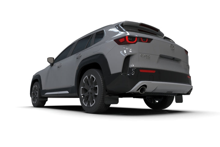 Rally Armor 23-25 Mazda CX-50 (Will Not Fit CX-5) Black UR Mud Flap W/White Logo - Bull Strap