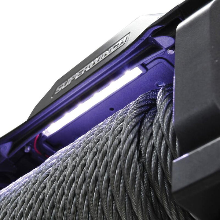 Superwinch 12000 LBS 12V DC 3/8in x 85ft Wire Rope SX 12000 Winch - Graphite - Bull Strap