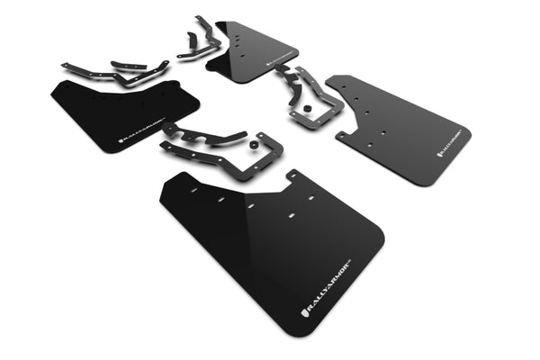 Rally Armor 24-25 Toyota Tacoma Gen 4 Black UR Mud Flap w/White Logo - Bull Strap