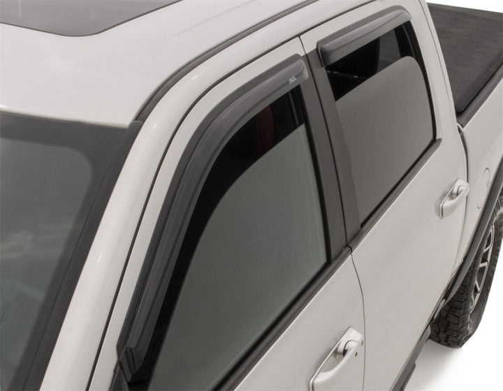 AVS 2019 RAM 1500 Crew Cab Ventvisor Outside Mount Front & Rear Window Deflectors 4pc - Smoke - Bull Strap