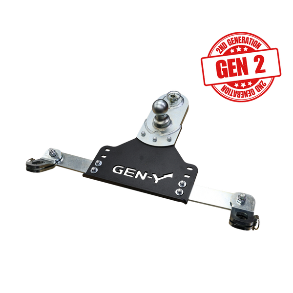 Gen-Y 18-19 GM Short/Long Bed GoosePuck II 5in Offset Ball Puck Mount 25K TW w/Safety Chain Anchors - Bull Strap