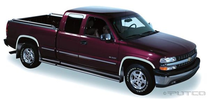 Putco 88-98 Chevrolet CK / Silverado (Incl Sportside) - Full w/o Flares Stainless Steel Fender Trim - Bull Strap