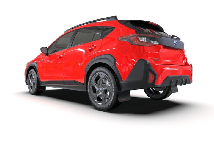 Rally Armor 24-25 Subaru Crosstrek Black UR Mud Flap Grey Logo - Bull Strap