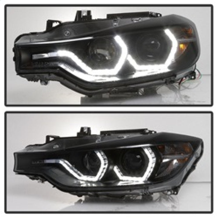 Spyder 12-14 BMW F30 3 Series 4DR Projector Headlights - LED DRL - Blk Smoke PRO-YD-BMWF3012-DRL-BSM - Bull Strap