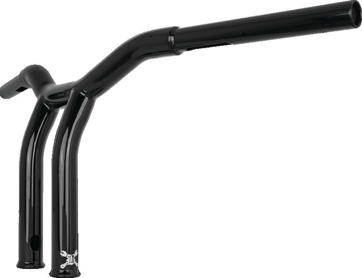 Burly Brand Dominator Raked Bar 10in - Gloss Black - Bull Strap