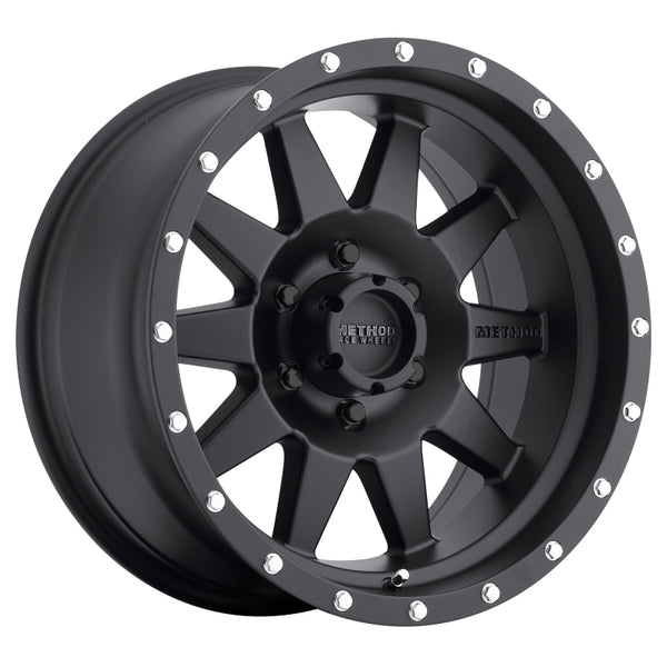 Method MR301 The Standard 17x8.5 0mm Offset 6x5.5 108mm CB Matte Black Wheel - Bull Strap