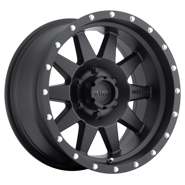 Method MR301 The Standard 17x8.5 0mm Offset 6x5.5 108mm CB Matte Black Wheel - Bull Strap