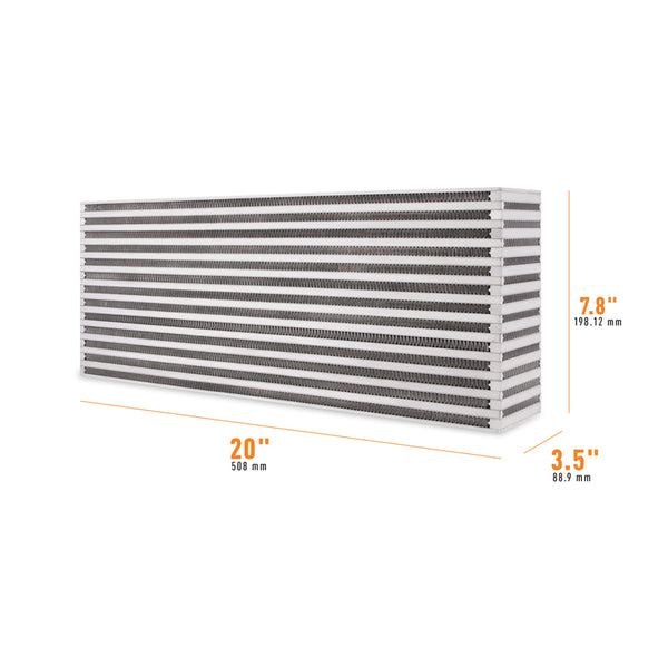 Mishimoto Universal Air-to-Air Intercooler Core - 20in / 7.8in / 3.5in - Bull Strap