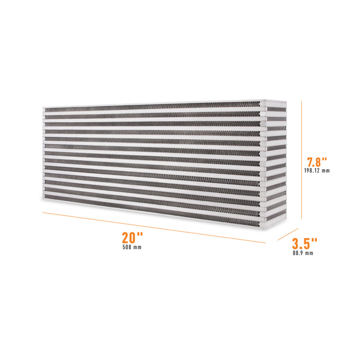 Mishimoto Universal Air-to-Air Intercooler Core - 20in / 7.8in / 3.5in - Bull Strap