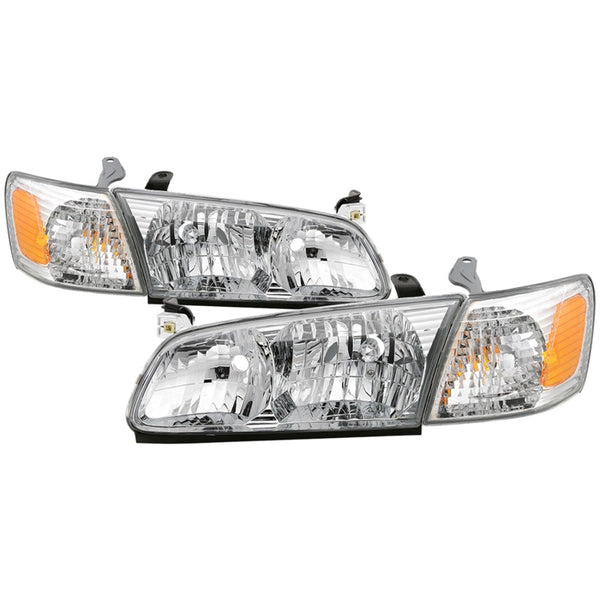 xTune 00-01 Toyota Camry 4pc OEM Style Headlights w/Corner Lights - Chrome (HD-JH-TCAM00-SET-C) - Bull Strap