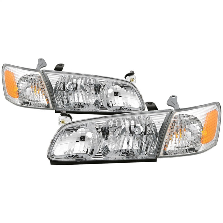 xTune 00-01 Toyota Camry 4pc OEM Style Headlights w/Corner Lights - Chrome (HD-JH-TCAM00-SET-C) - Bull Strap