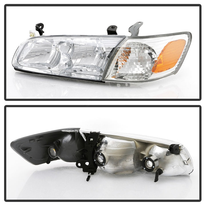 xTune 00-01 Toyota Camry 4pc OEM Style Headlights w/Corner Lights - Chrome (HD-JH-TCAM00-SET-C) - Bull Strap