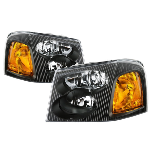 xTune 02-09 GMC Envoy OEM Style Headlights - Black (HD-JH-GEN02-AM-BK) - Bull Strap