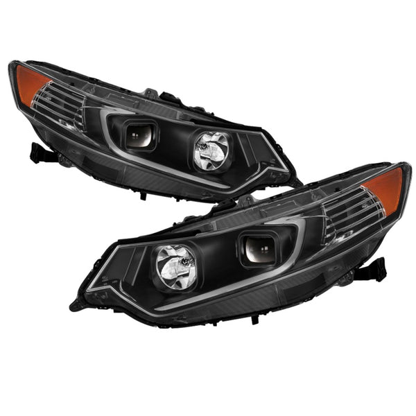 xTune 09-14 Acura TSX Projector Headlights - Light Bar DRL - Black (PRO-JH-ATSX09-LB-BK) - Bull Strap