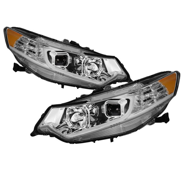 xTune 09-14 Acura TSX Projector Headlights - Light Bar DRL - Chrome (PRO-JH-ATSX09-LB-C) - Bull Strap
