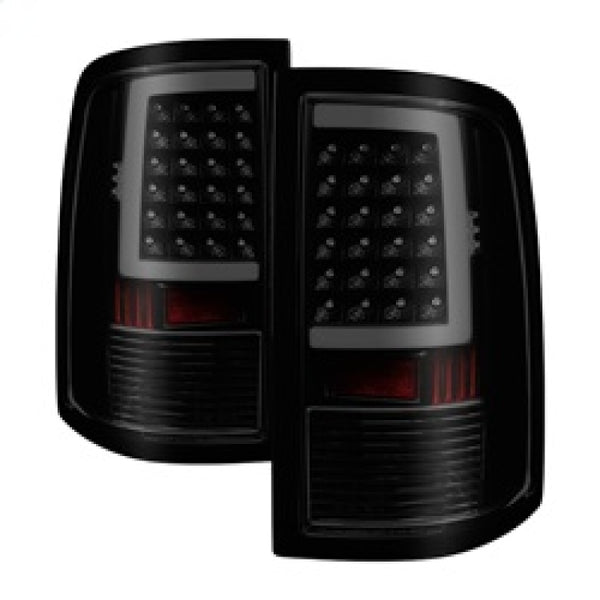 xTune 09-18 Dodge Ram 1500 LED Tail Lights - Black Smoke (ALT-ON-DR09-LBLED-BSM) - Bull Strap