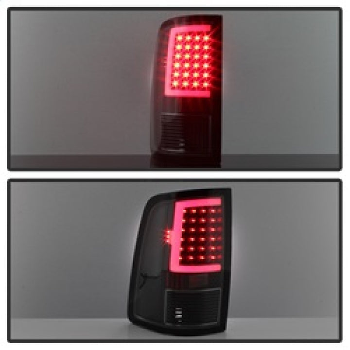 xTune 09-18 Dodge Ram 1500 LED Tail Lights - Black Smoke (ALT-ON-DR09-LBLED-BSM) - Bull Strap