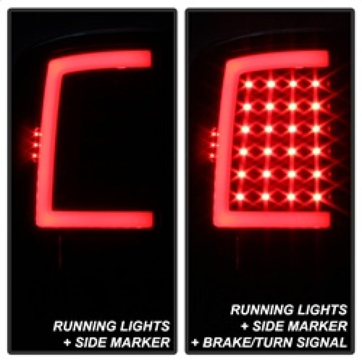 xTune 09-18 Dodge Ram 1500 LED Tail Lights - Black Smoke (ALT-ON-DR09-LBLED-BSM) - Bull Strap