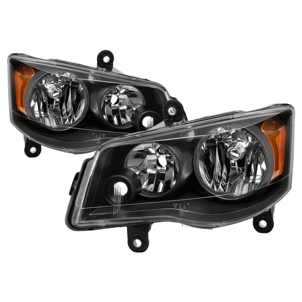 xTune 11-17 Dodge Grand Caravan OEM Style Headlights - Black (HD-JH-CHRTC08-AM-BK) - Bull Strap