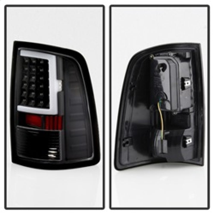 xTune 13-18 Dodge Ram 1500 LED Tail Lights - Black (ALT-ON-DRAM13V2-LBLED-BK) - Bull Strap
