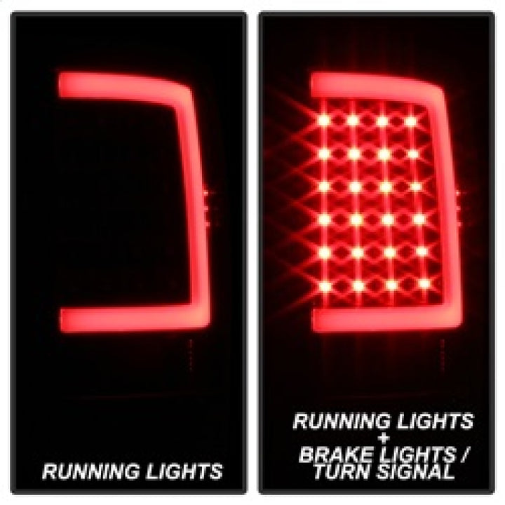 xTune 13-18 Dodge Ram 1500 LED Tail Lights - Black (ALT-ON-DRAM13V2-LBLED-BK) - Bull Strap