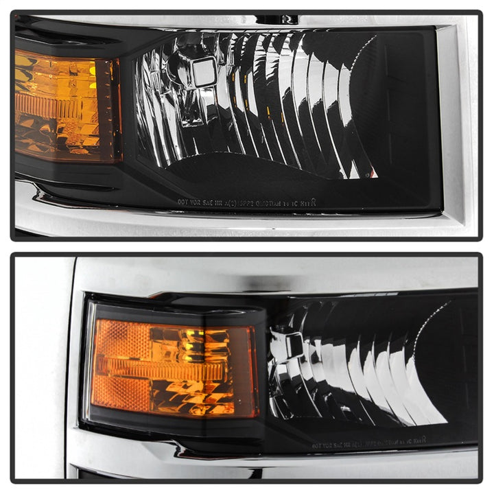 xTune 14-15 Chevy Silverado 1500 (New Body) OEM Style Headlights w/Trim - Blk (HD-JH-CS14-CC-BK) - Bull Strap