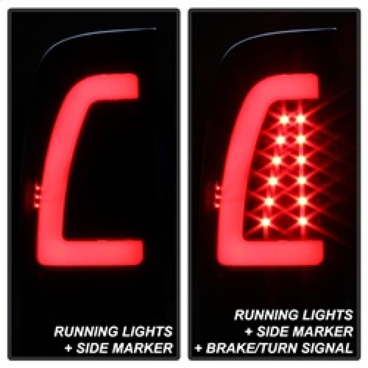 xTune 97-03 Ford F-150 Light Bar LED Tail Lights - Black Smoke (ALT-ON-FF15097-LBLED-BSM) - Bull Strap