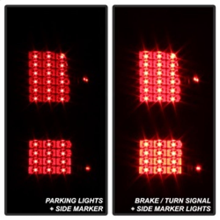 xTune Chevy 1500 14-16 / Silverado 2500HD/3500HD LED Tail Lights - Black Smoked ALT-JH-CS14-LED-BSM - Bull Strap