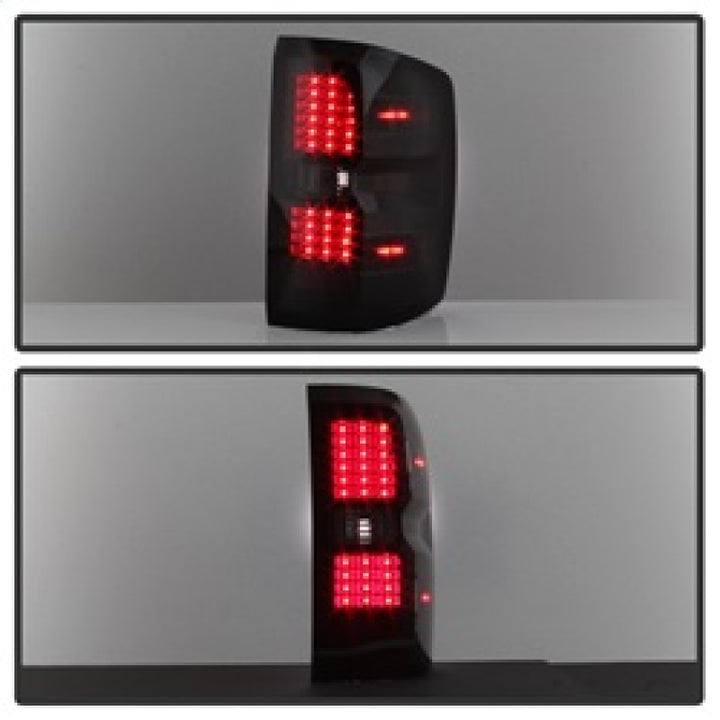 xTune Chevy 1500 14-16 / Silverado 2500HD/3500HD LED Tail Lights - Black Smoked ALT-JH-CS14-LED-BSM - Bull Strap
