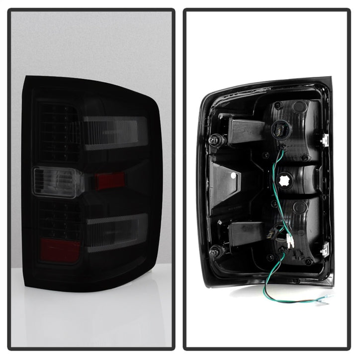 xTune Chevy 1500 14-16 / Silverado 2500HD/3500HD LED Tail Lights - Black Smoked ALT-JH-CS14-LED-BSM - Bull Strap