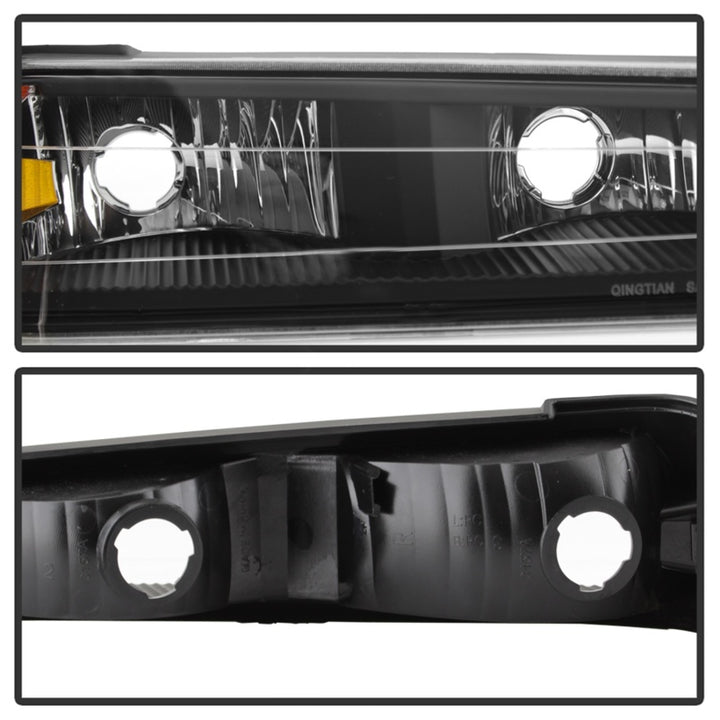 xTune Chevy Colorado 04-12 OEM Headlights w/ Bumper Lights Black HD-JH-CCOL04-SET-BK - Bull Strap