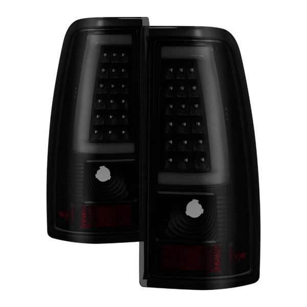 xTune Chevy Silverado 1500/2500/3500 99-02 Version 3 Tail Lights Black Smoke ALT-ON-CS99V3-LBLED-BSM - Bull Strap