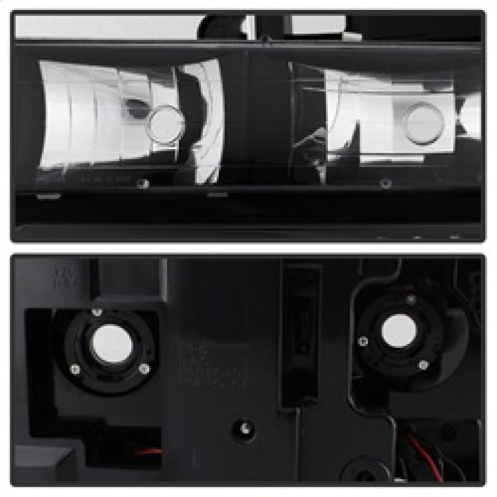 xTune Chevy Suburban 94-98 Headlights w/ Corner & Parking Lights 8pcs Black HD-JH-CCK88-AM-BK-SET - Bull Strap