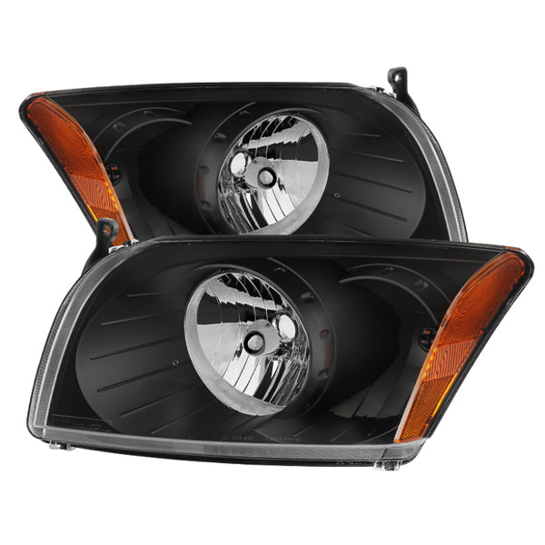 xTune Dodge Caliber 07-12 Crystal Headlights -Black HD-JH-DCAL07-AM-BK - Bull Strap