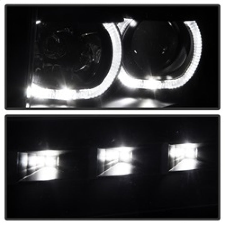 xTune Ford F150 09-14 Projector Headlights Halogen Model Only LED Halo Black PRO-JH-FF15009-CFB-BK - Bull Strap